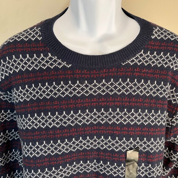 NWT Banana Republic Men's Wool blend Fair Isle crewneck Sweater XL NEW - Picture 1 of 6